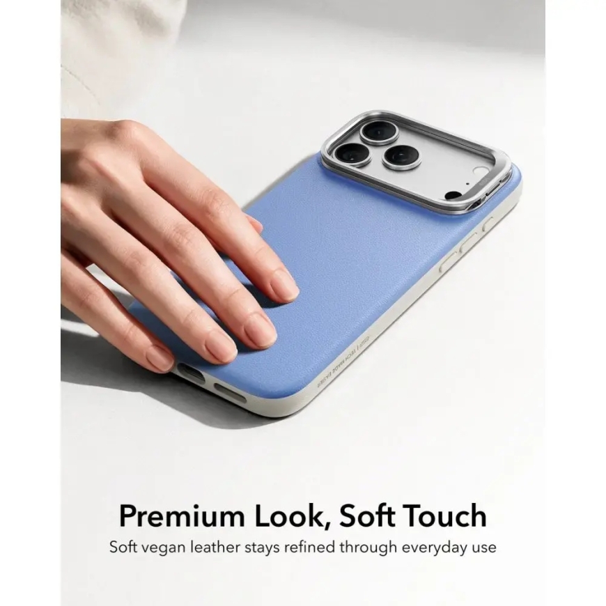 ESR-nahkakotelo, jossa on jalusta ja MagSafe-tuki iPhone 17 Pro Max | iPhone 18 Pro Max sininen – 3