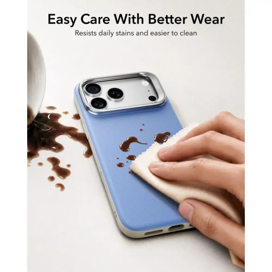 ESR Leather Kickstand чехол с подставкой и поддержкой MagSafe для телефона iPhone 17 Pro Max | iPhone 18 Pro Max синий – 5