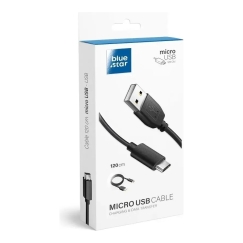Blue Star Lite duomenų perdavimo ir įkrovimo laidas | USB-A į Micro USB | 15W | 1.2m | juodas