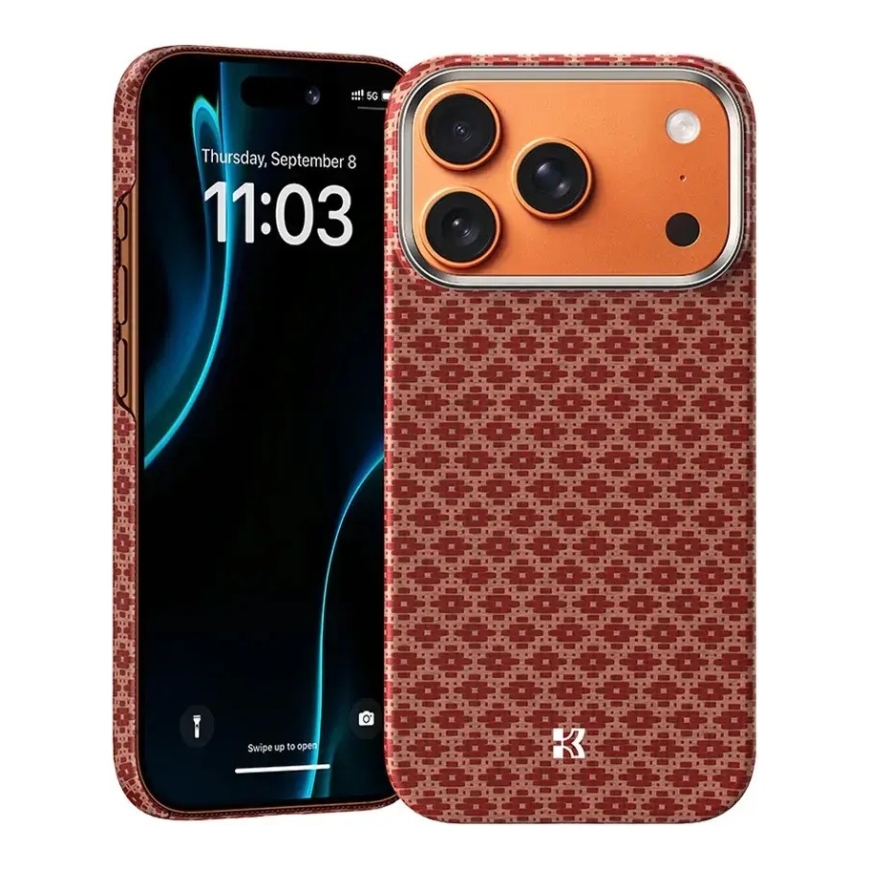 Benks Magnetic Armor Air Armor Grid Kevlar -puhelinloikka iPhone 17 Pro Max oranssi