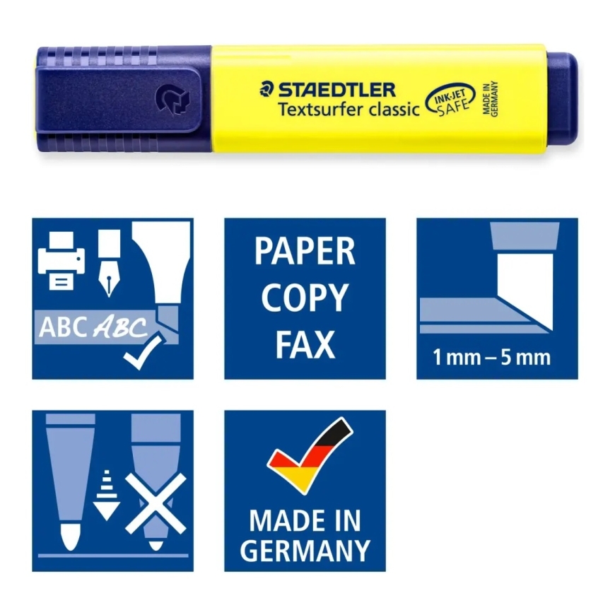 Teksto žymekliai STAEDTLER TEXTSURFER 364, 4 spalvų rinkinys – 4