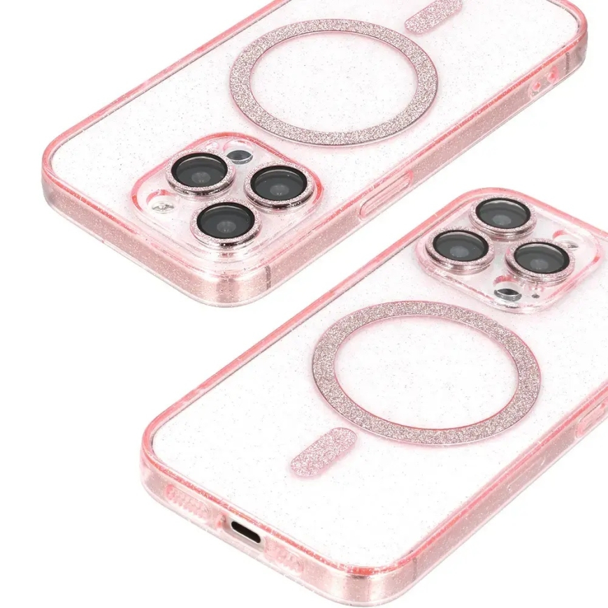 Glitter Magsafe kate Samsung Galaxy S25 Edge roosa selge – 4