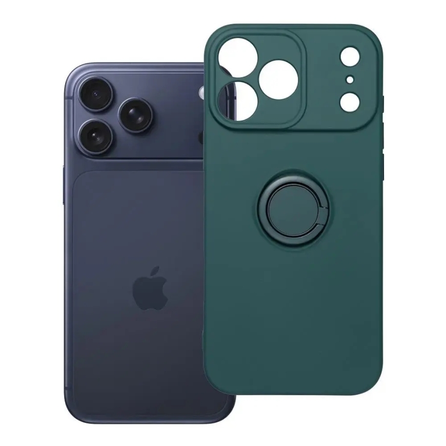 Silicone ring phone case with stand for iPhone 17 Pro Max | iPhone 18 Pro Max green