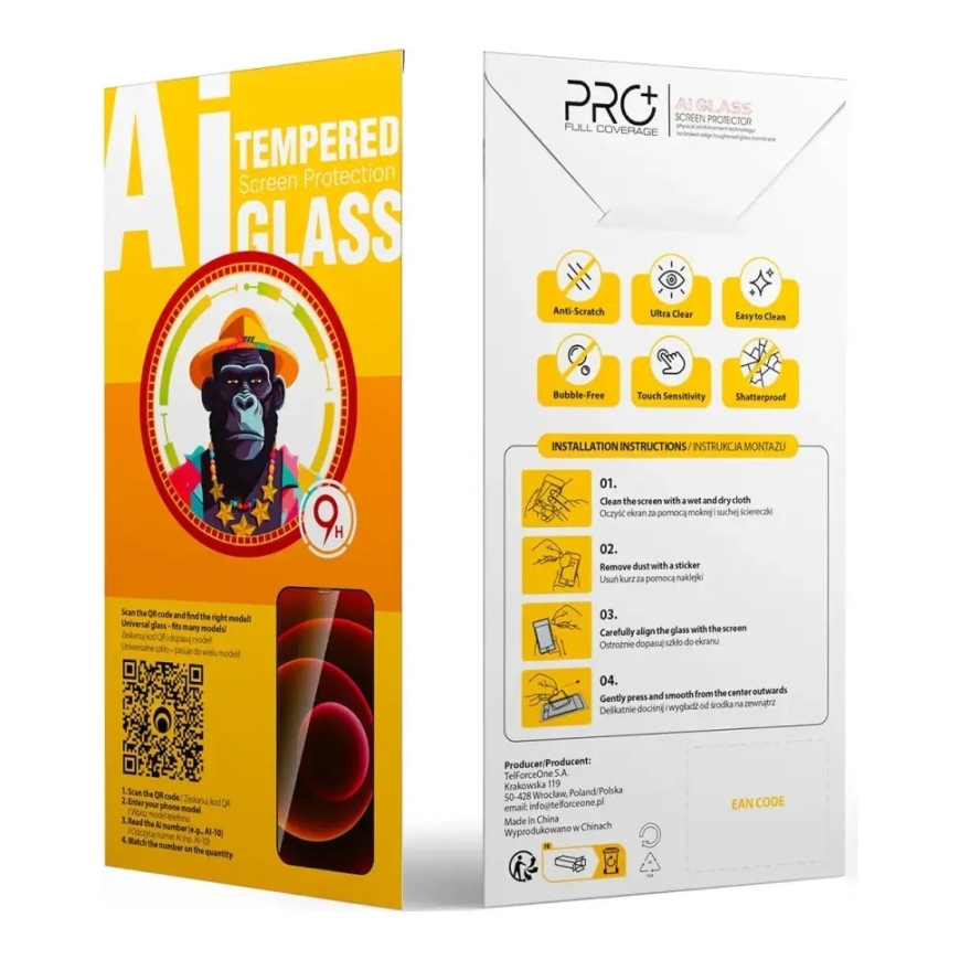 Yhteensopiva karkaistu lasi 9D OneFit AI-18 6,63"