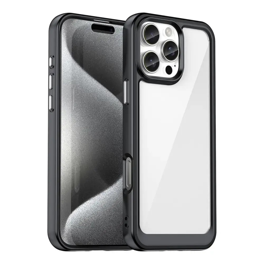Outer Space Gel Frame -puhelinpidike iPhone 16 Pro Max musta