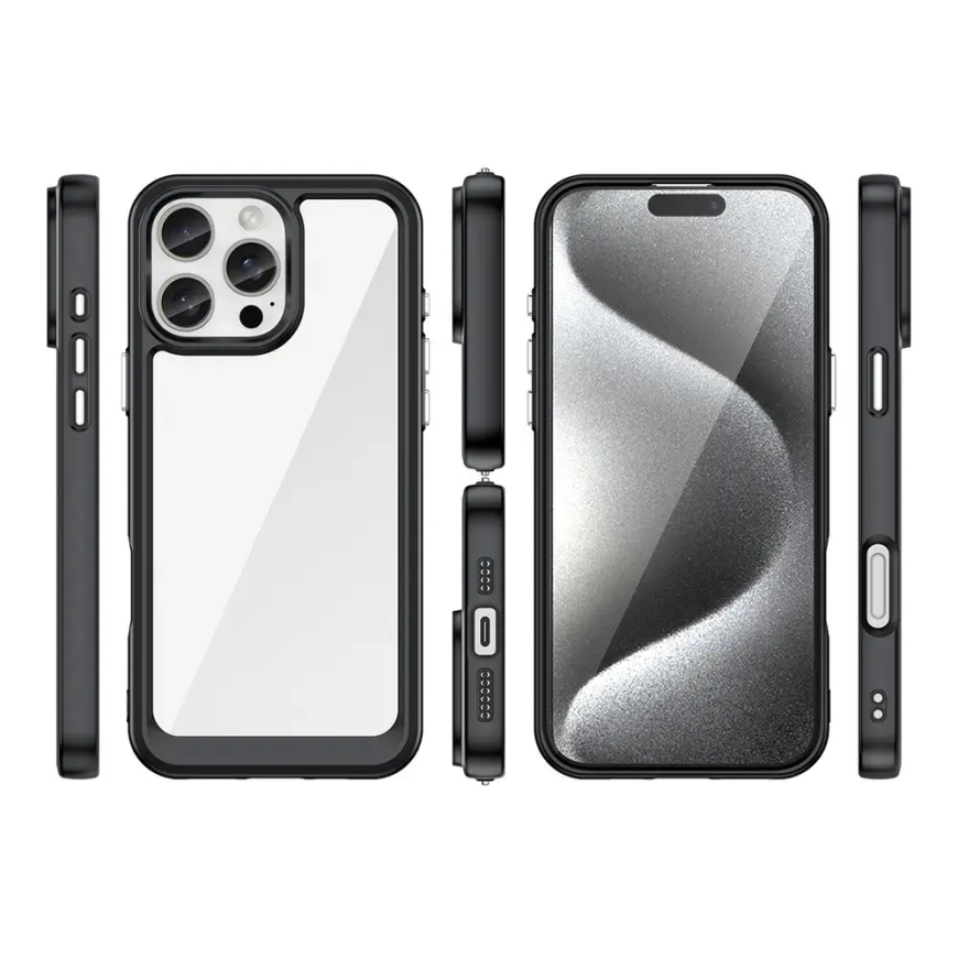 Outer Space Gel Frame telefono dėklas iPhone 16 Pro Max juodas – 2
