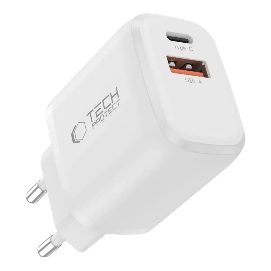 Tech-Protect NCA65W-GAN matk Chargers | 65W | PD, QC, GaN | USB-C, USB-A | valkoinen – 2