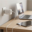 Tech-Protect NCA65W-GAN reisilaadija | 65W | PD, QC, GaN | USB-C, USB-A | valge