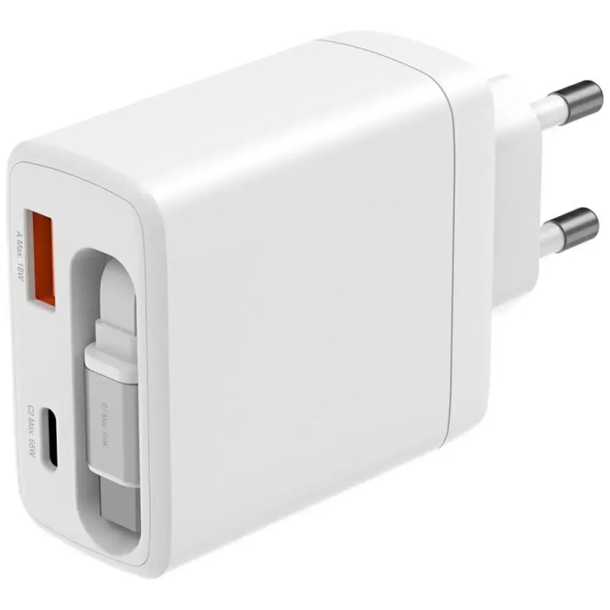 4smarts PDPlug Slim Jojo reisilaadija | 65W | PD, GaN | USB-C | valge – 4