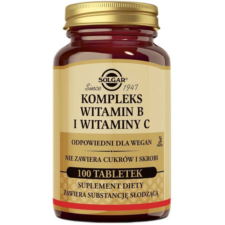 Solgar B grupas vitamīnu un C vitamīna komplekss, 100 tabletes