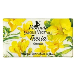 Florinda, freesia, vegan ja mitte julm, puhastav ja pehmendav, lilleline, lõhnav seep, keha ja käed, 100 g