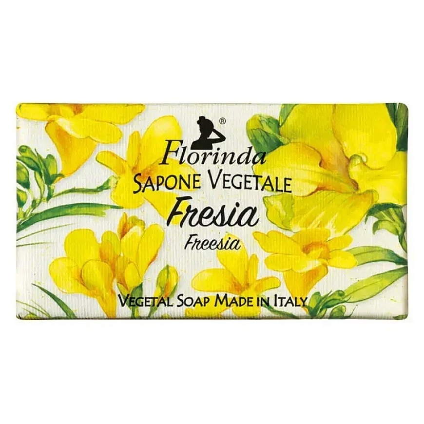 Florinda, freesia, vegan ja mitte julm, puhastav ja pehmendav, lilleline, lõhnav seep, keha ja käed, 100 g