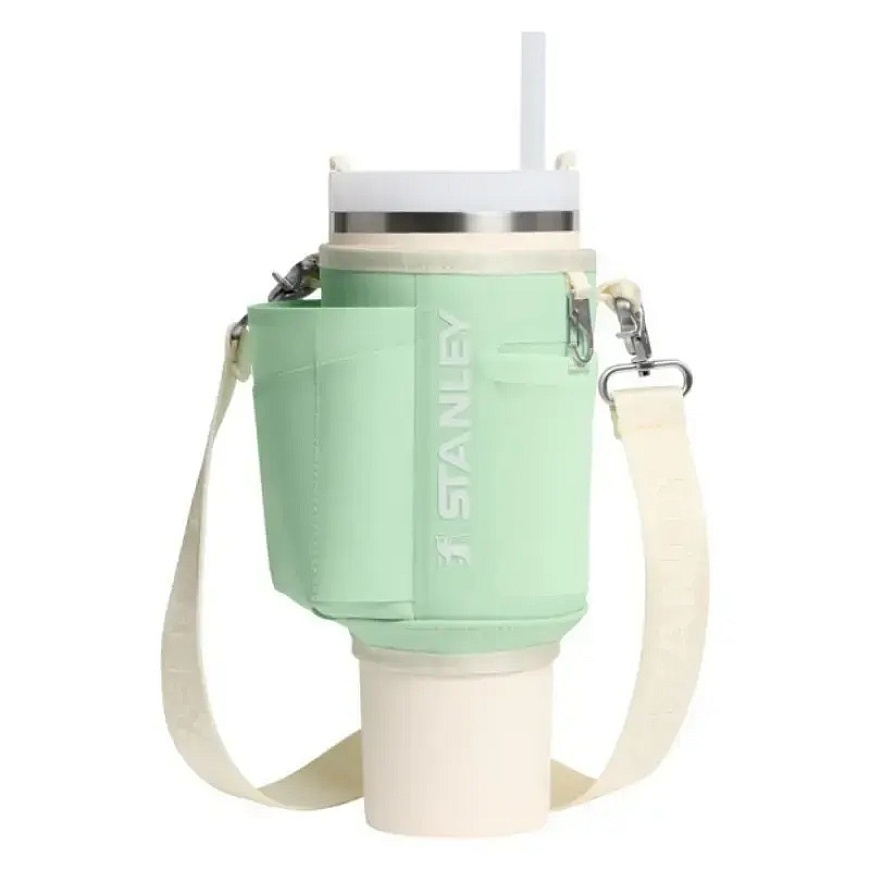 Carrying case for The All-Day Quencher Carry-All 1.18L thermos mug with straw in pistachio color