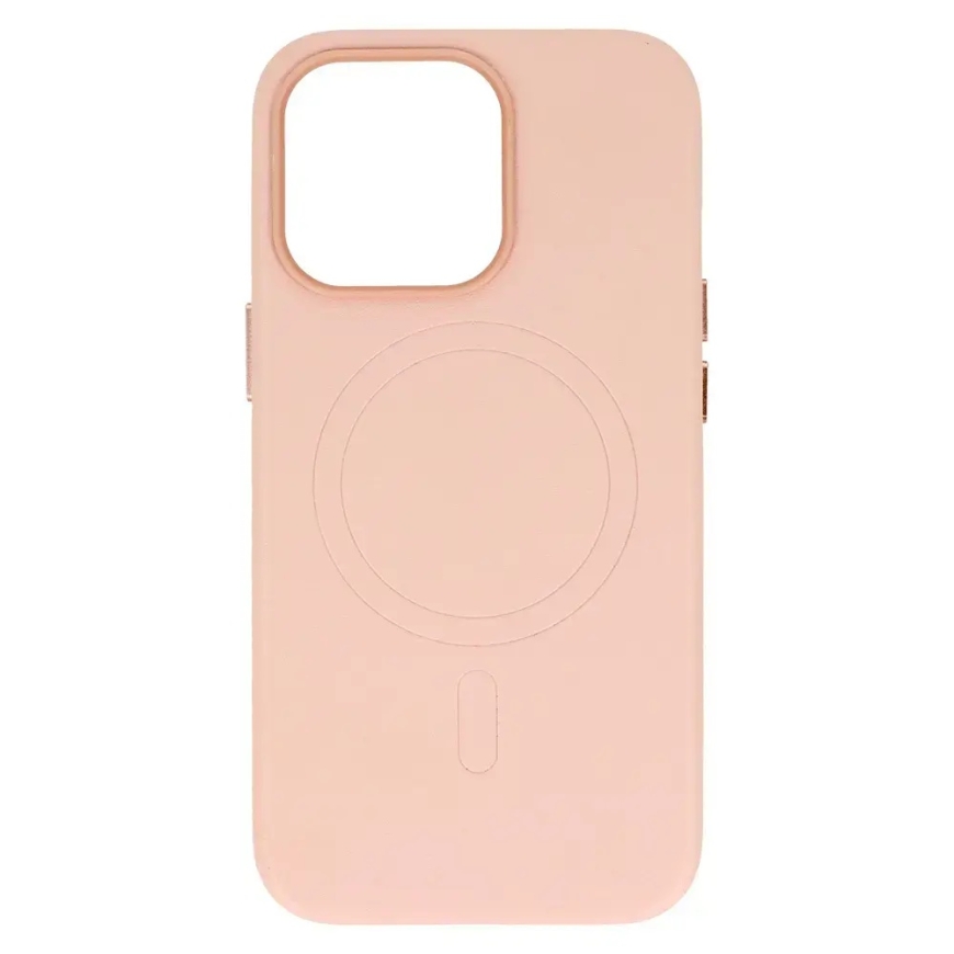 Leather telefono dėklas su MagSafe palaikymu iPhone 15 Plus rožinis – 5