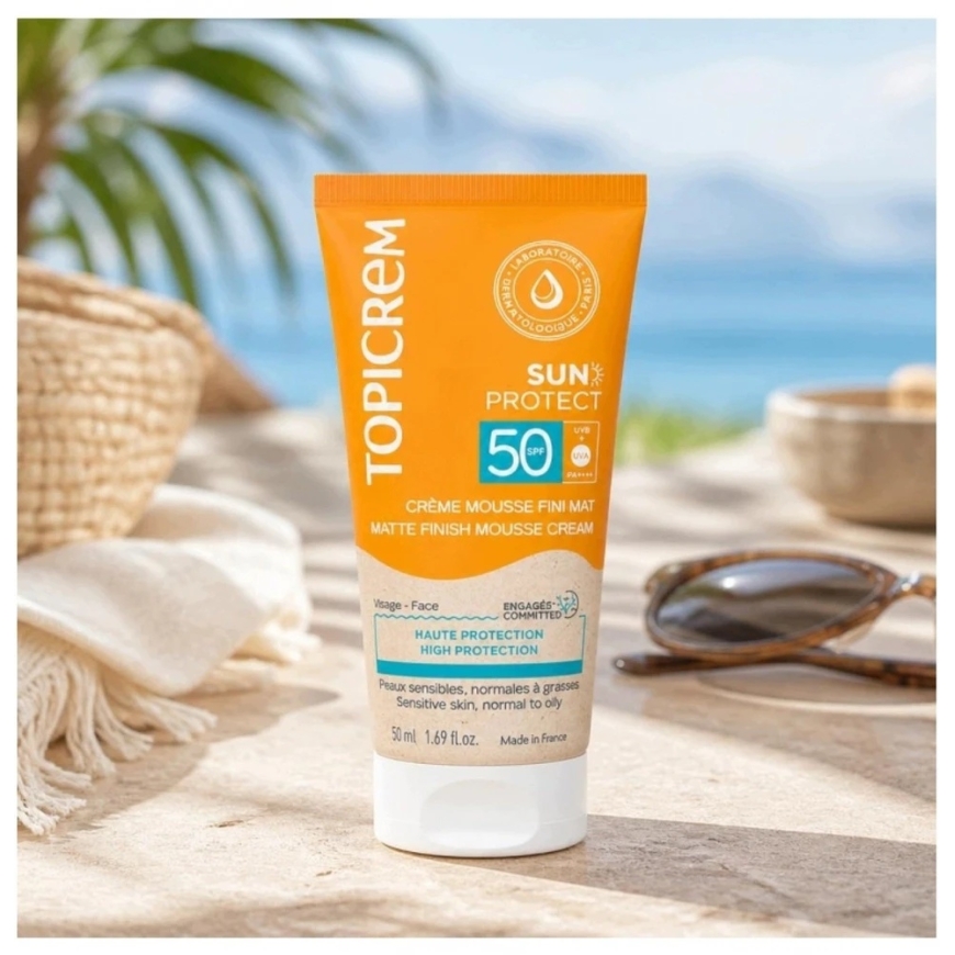 "Topicrem Sun Protect" kosteuttava ja suojaava vaahto kasvoille ja vartalolle ennen auringossa oloa SPF 50, 50 ml – 4