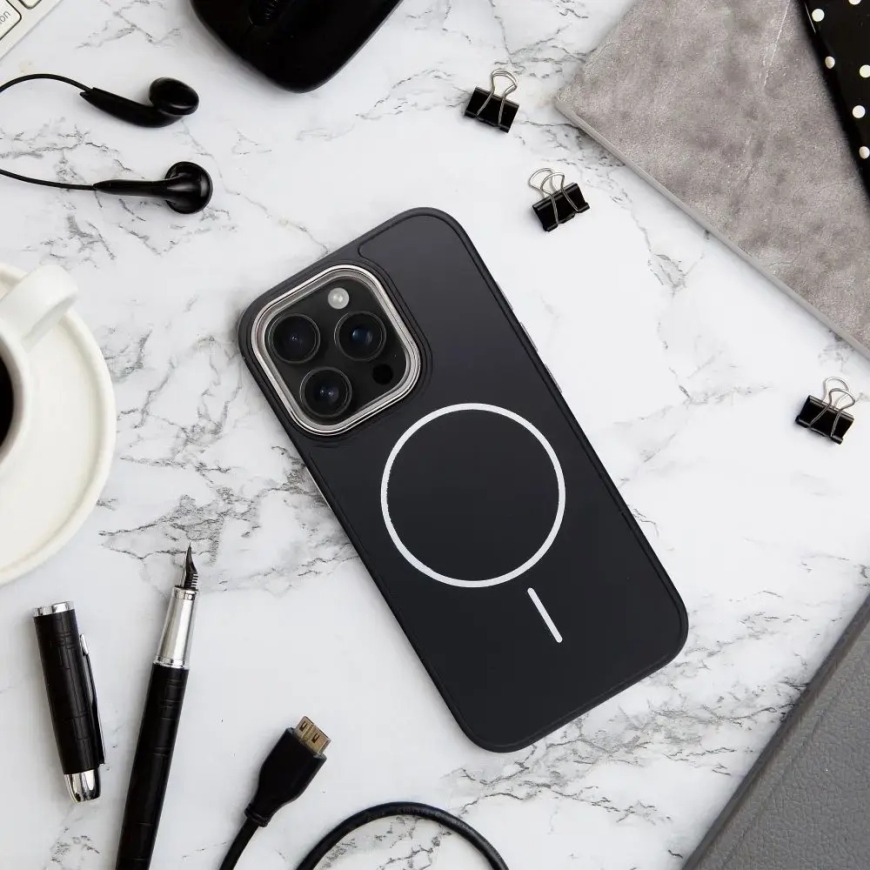 FRAME MAG COVER чехол с поддержкой MagSafe для телефона iPhone 16e чёрный – 3