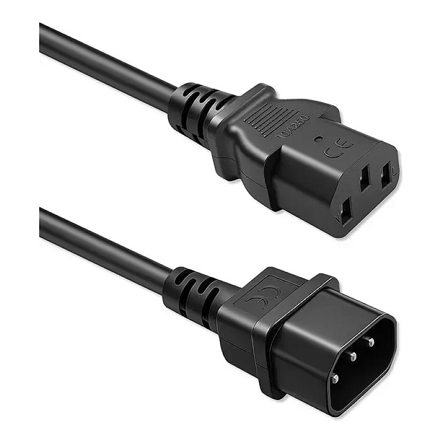 Qoltec Power cable IEC C13 | C14 | 3x1.00mm² | Pure copper Cu | 1m