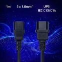 Qoltec Barošanas kabelis IEC C13 | C14 | 3x1.00mm² | Tīrs varš Cu | 1m Qoltec Barošanas kabelis IEC C13 | C14 | 3x1.00mm² | Tīrs varš Cu | 1m