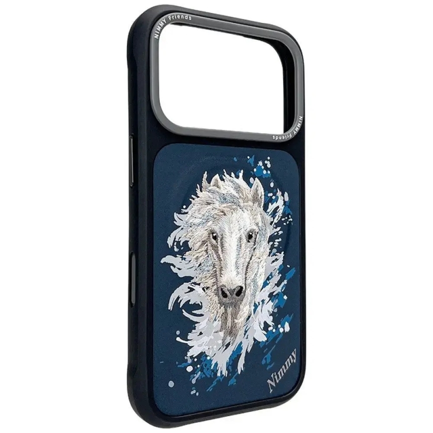 NIMMY case HORSE compatible with MagSafe for IPHONE 18 Pro/17 Pro navy blue