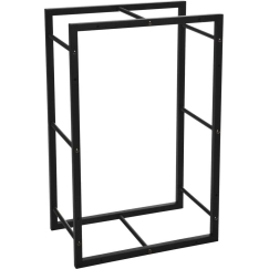 Mondex Firewood Stand Metal Black 45x28x70 cm