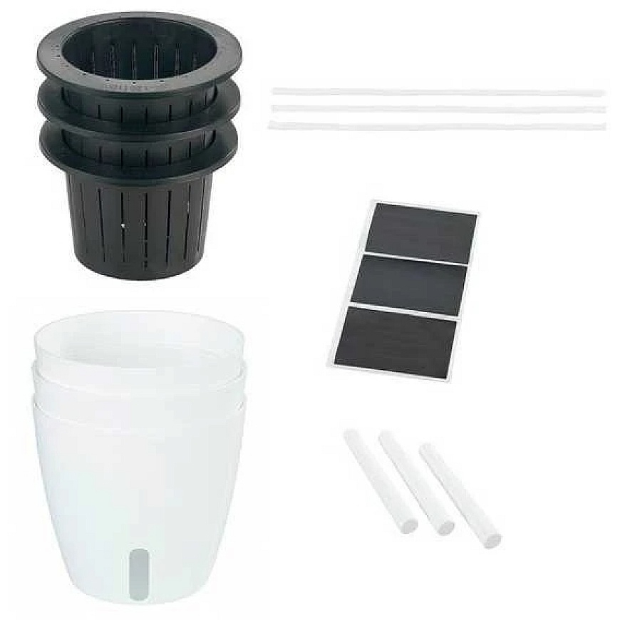 Maximex Three Planters with Watering System Set, Ø 18 cm