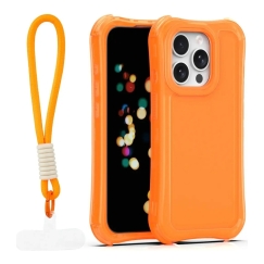 Safepop чехол с ремешком для телефона iPhone 15 Pro оранжевый