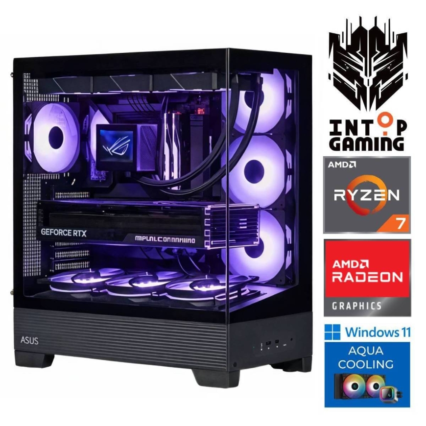 INTOP AQUA Ryzen 7 7700X 64GB DDR5 1TB SSD M.2 NVME RX9060XT 16GB WIN11Pro