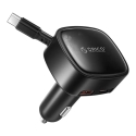 Orico FC-66-1A2C auto lādētājs ar iebūvētu izvelkamu USB-C vadu | 66W | USB-A, USB-C | melns Orico FC-66-1A2C auto lādētājs ar iebūvētu izvelkamu USB-C vadu | 66W | USB-A, USB-C | melns