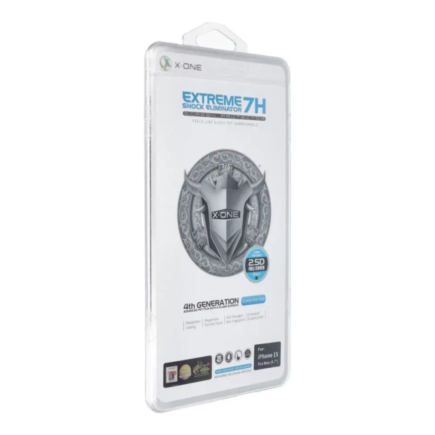 X-ONE Extreme Shock Eliminator 4th gen PET apsauginė plėvelė telefonui iPhone 15 Pro Max