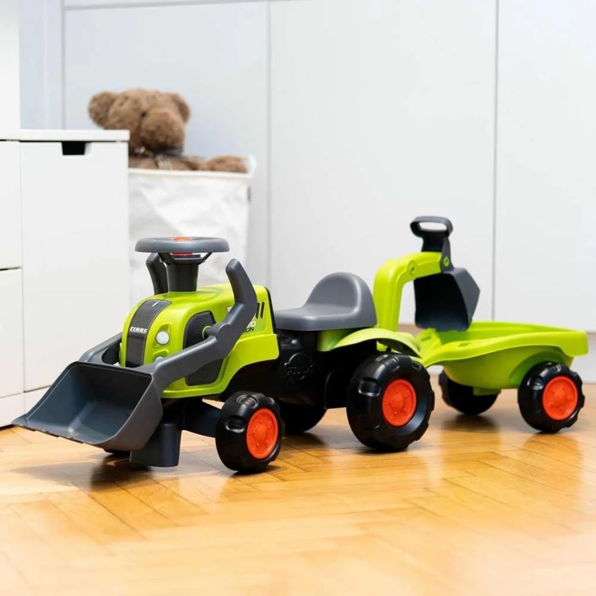 FALK Traktorius Vaikiškas Claas su Kroviniu ir Kasimo Įrankiu – 4