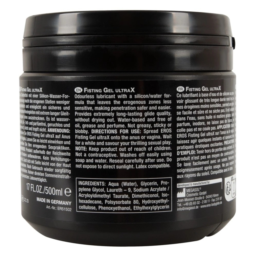Eros Fisting Gel UltraX Silicone-Based Lubricant, 500 ml – 5