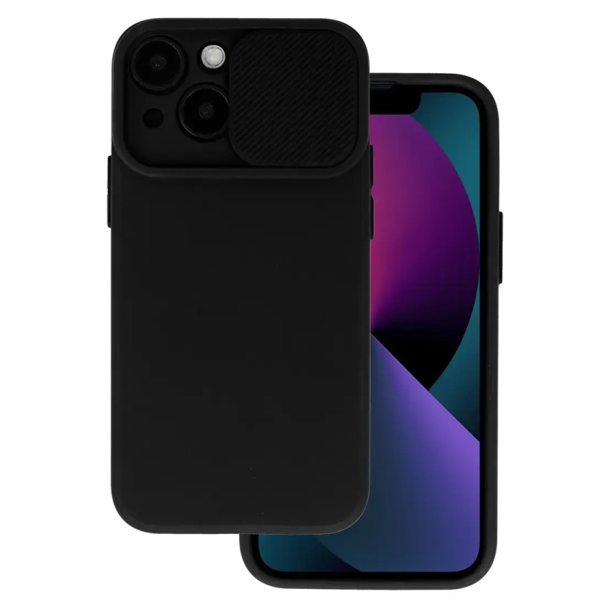 Camshield Soft maciņš telefonam iPhone 13 Pro Max melns (ar kameras aizsargu)
