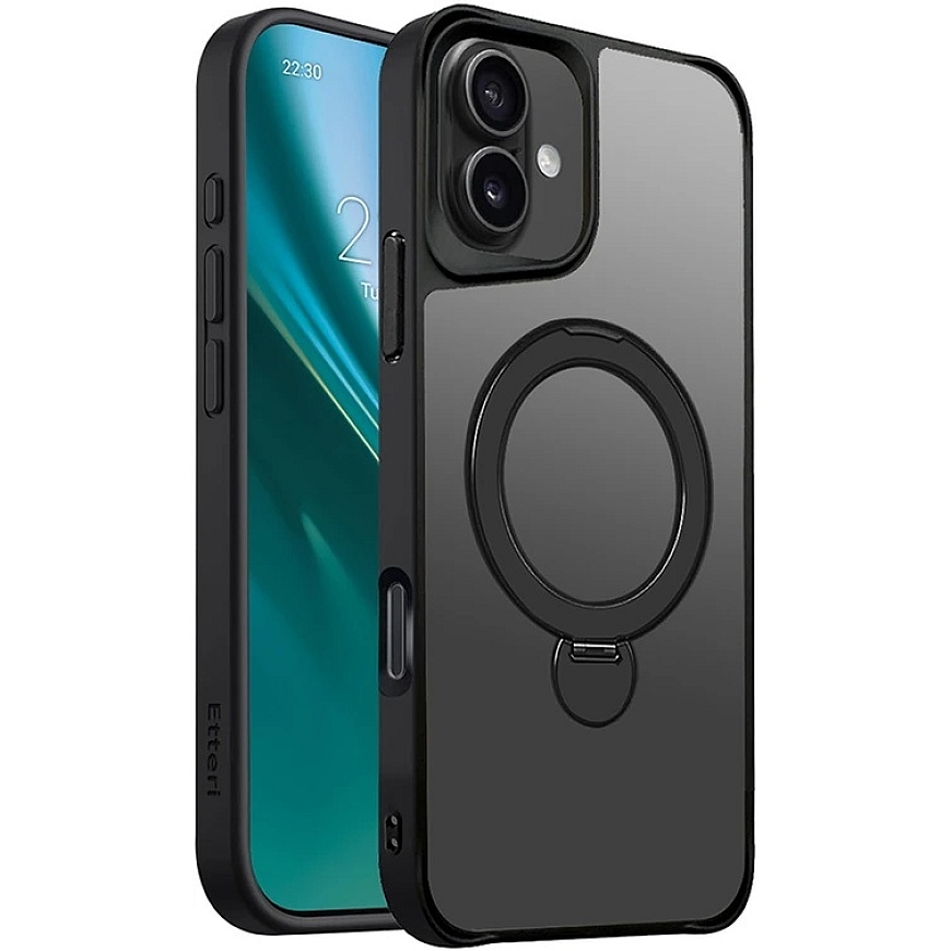 Etteri Matt Mag Ring -kuoret iPhone 16 Plus 6,7" musta – 5