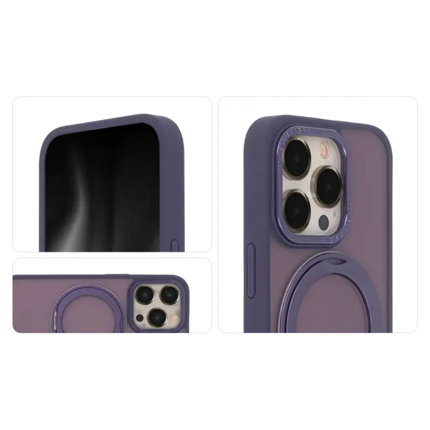 Secure Spinning Mag maciņš ar MagSafe atbalstu telefonam iPhone 15 Pro Max violets – 4