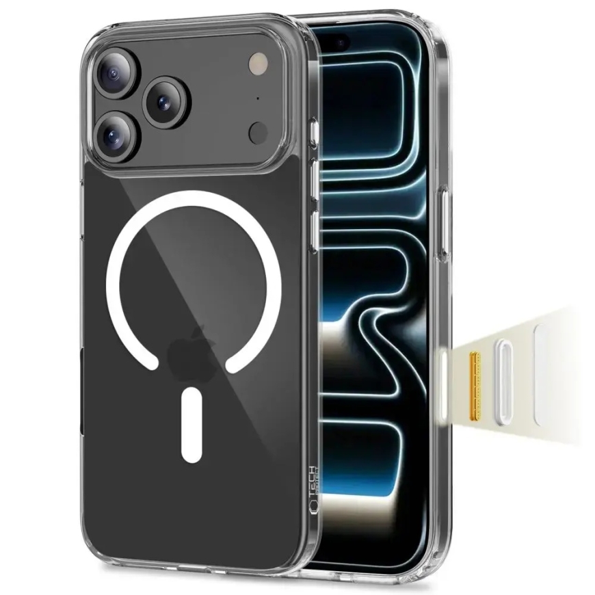 TECH-PROTECT Flexair Hybrid CC maciņš ar MagSafe atbalstu telefonam iPhone 17 Pro Max caurspīdīgs