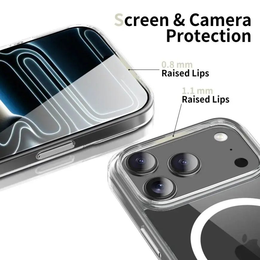 TECH-PROTECT Flexair Hybrid CC чехол с поддержкой MagSafe для телефона iPhone 17 Pro Max прозрачный – 3