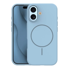 Silicone Thin Mag telefoni ümbris MagSafe toega iPhone 17 sinine