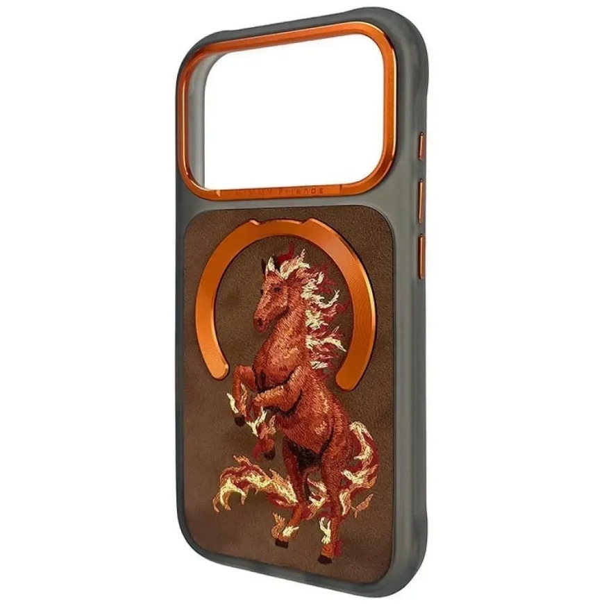 NIMMY korpus MAGNETIC FANTASY ANIMAL HORSE ühilduv MagSafe jaoks IPHONE 18 Pro/17 Pro oranž