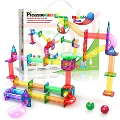 PICASSO TILES Magnetic Construction Set Marble Run 40 pcs, PTG40
