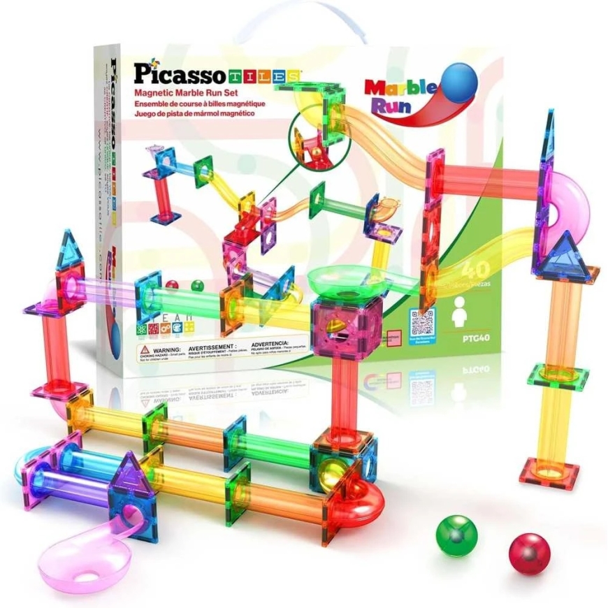 PICASSO TILES Магнитный строительный набор Marble Run 40 шт., PTG40