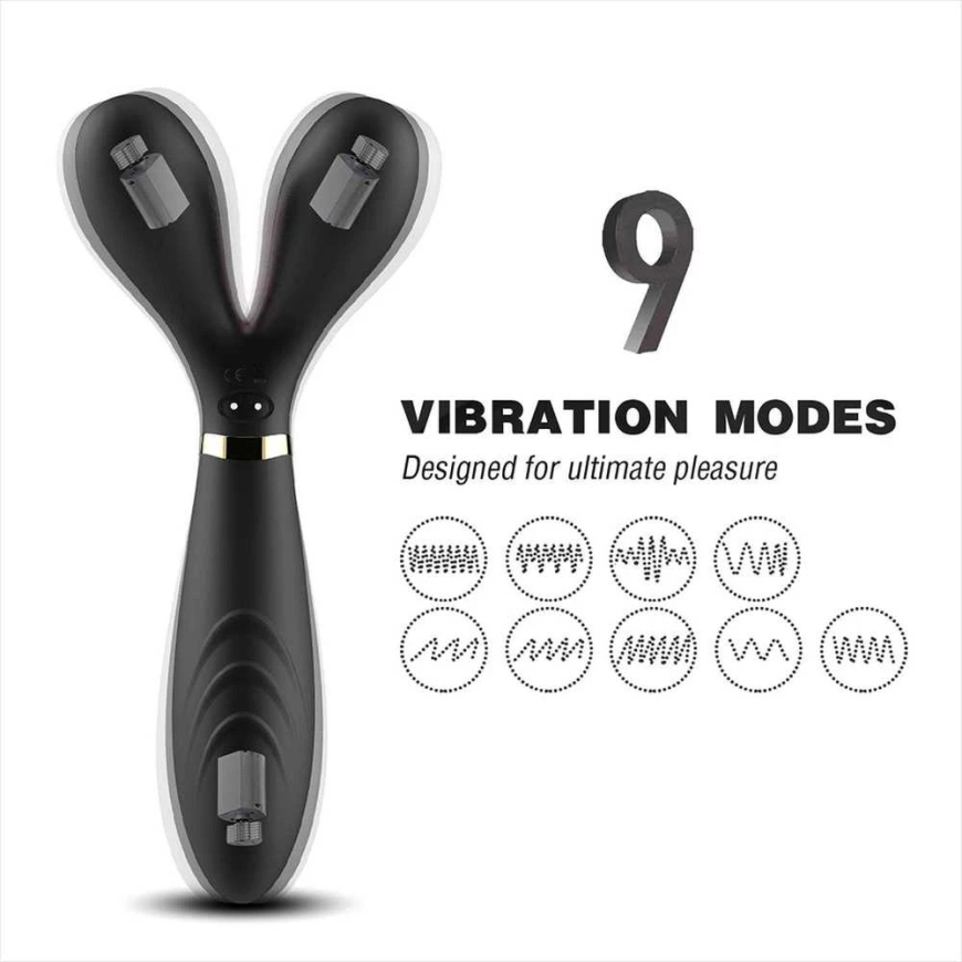 B Series Joy B sērijas Joy Divu vibratoru, masāža, stimulators, 9 režīmi, 19 cm – 3