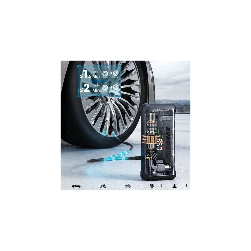 AVAPOW DE AVAPOW TM18 2в1 пусковое устройство с компрессором 37Wh – 3