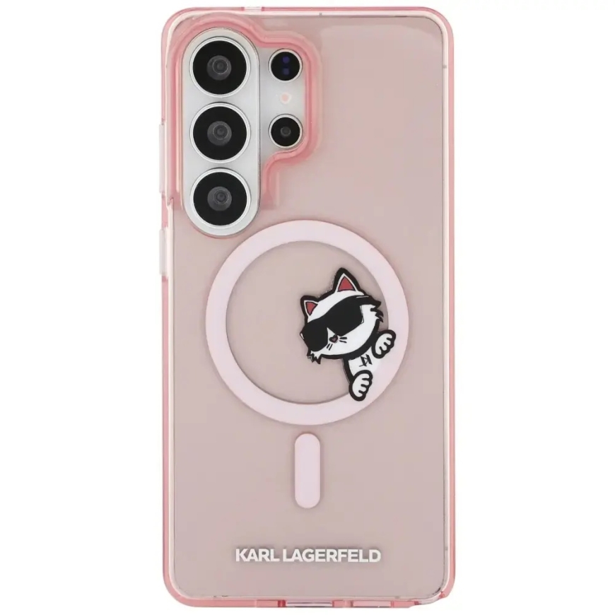 Karl Lagerfeld IML Peekaboo Choupette maciņš ar MagSafe atbalstu telefonam Samsung Galaxy S26 Ultra (S948) rozā – 3