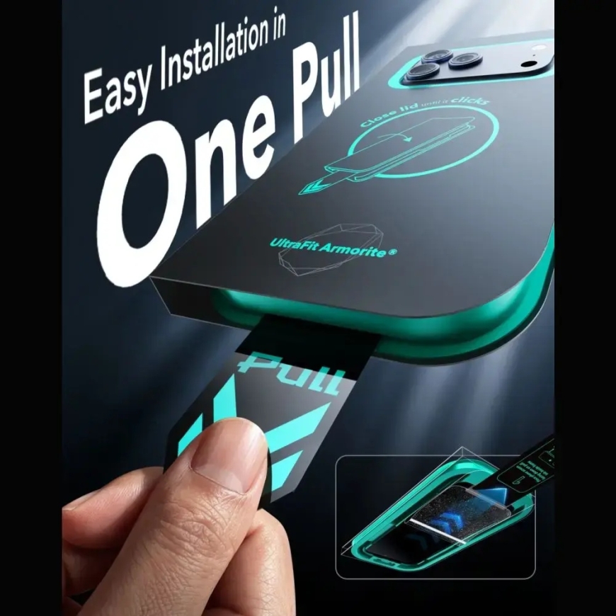 ESR UltraFit Armorite -lasi iPhone 17 Pro | iPhone 18 Pro:lle, mukana applikaattori (2 kpl) – 5