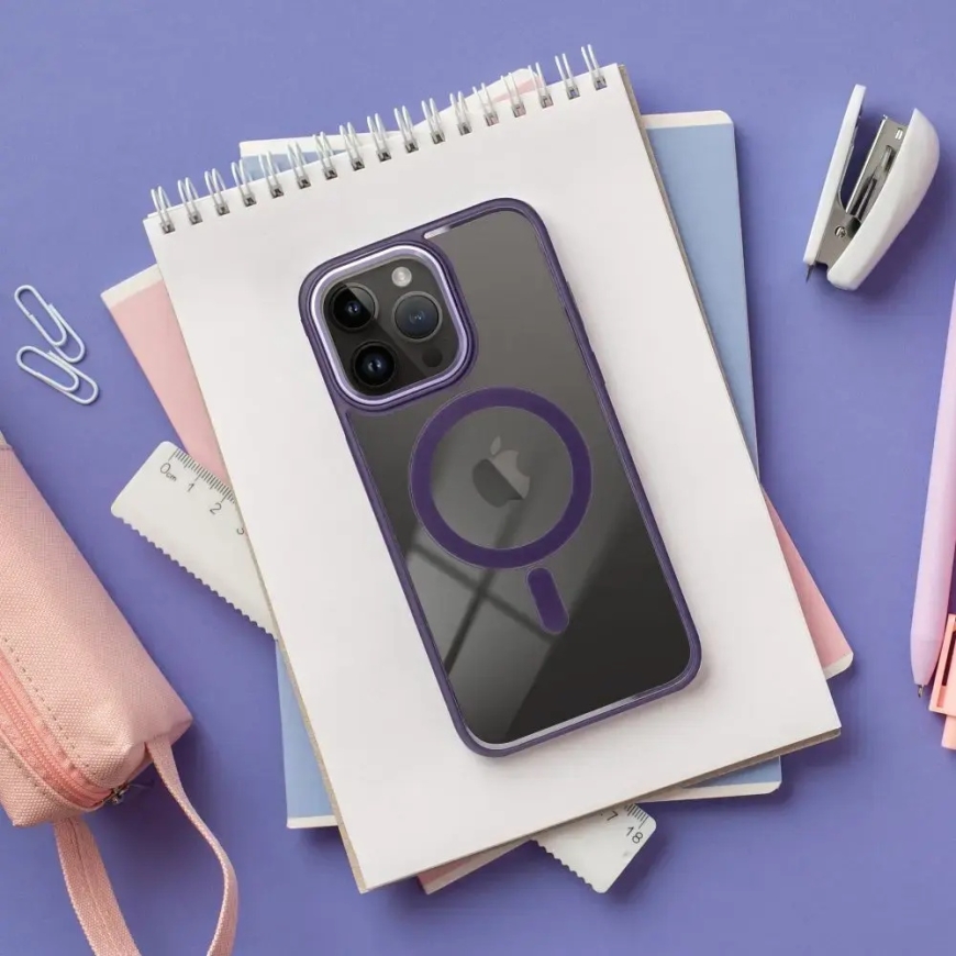 Color Edge Mag telefono dėklas su MagSafe palaikymu iPhone 13 Pro Max violetinis – 5