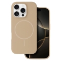 Slim Silicone telefono dėklas su MagSafe palaikymu iPhone 16 Plus rudas