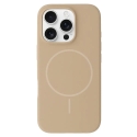 Slim Silicone phone case with MagSafe support for iPhone 16 Plus brown