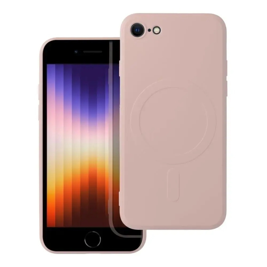 СИЛИКОНОВЫЙ ЧЕХОЛ MAG COVER совместим с MagSafe для IPHONE 7 / 8 / SE 2020 / SE 2022 розовый