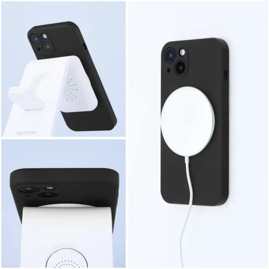 Silicone Mag Cover telefono dėklas su MagSafe palaikymu iPhone 13 Pro Max juodas – 5