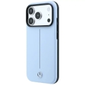 Case Mercedes Leather Semi Wrap Iconic Line MagSafe for iPhone 18 Pro Max / 17 Pro Max blue